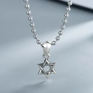 银球链大卫之星坠子项链
