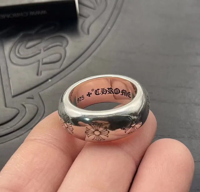 Silver Floral Engraved 925 Sterling Ring 5