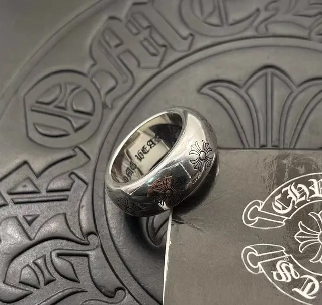 Silver Floral Engraved 925 Sterling Ring 7