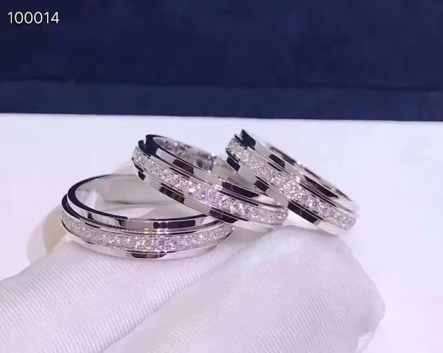 Silver Gold Stacked Band Rings Channel-Set Stones Ring 3