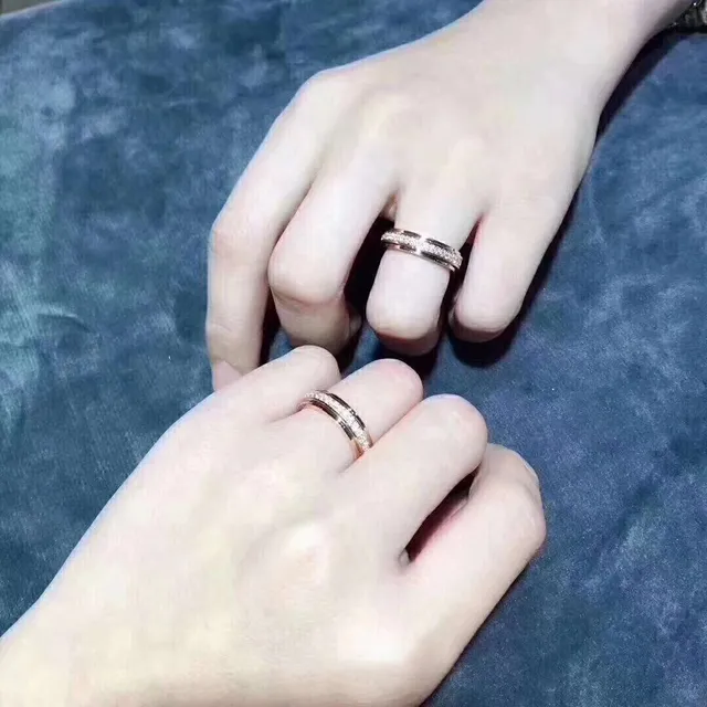 Silver Gold Stacked Band Rings Channel-Set Stones Ring 4
