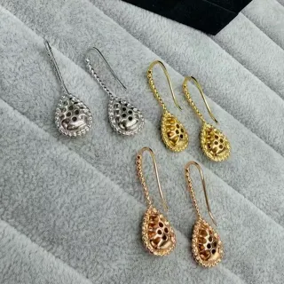 Silver Gold Teardrop Pendant Honeycomb Lattice Earrings