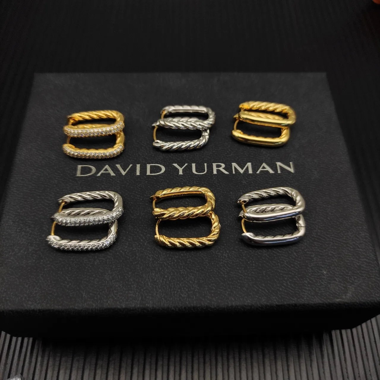 Silver Gold Twisted Rope Texture Hinged Closure Earrings 4