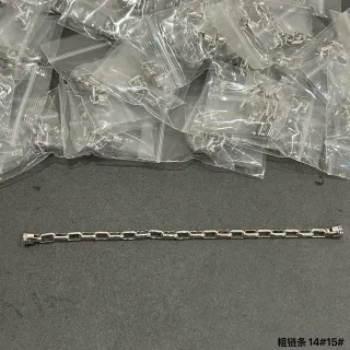 Pulseira de corrente de elos grossa polida de prata