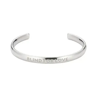 سوار مفتوح بلون فضي مطبوع 'Blind For Love'
