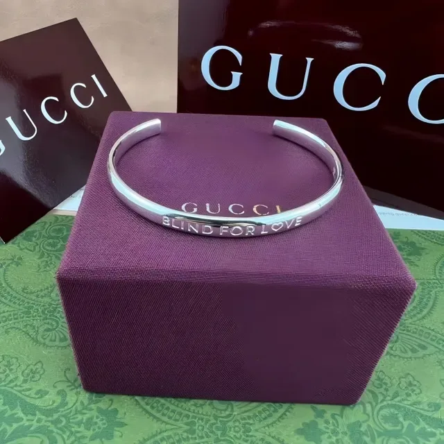 Silver-Tone Engraved 'Blind For Love' Open Cuff Bracelet 7