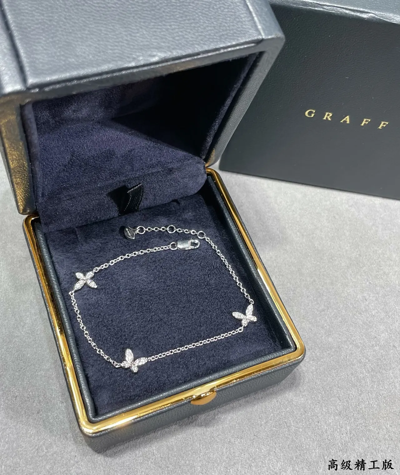 Silver-Tone Pavé Floral Pendant Chain Bracelet 2