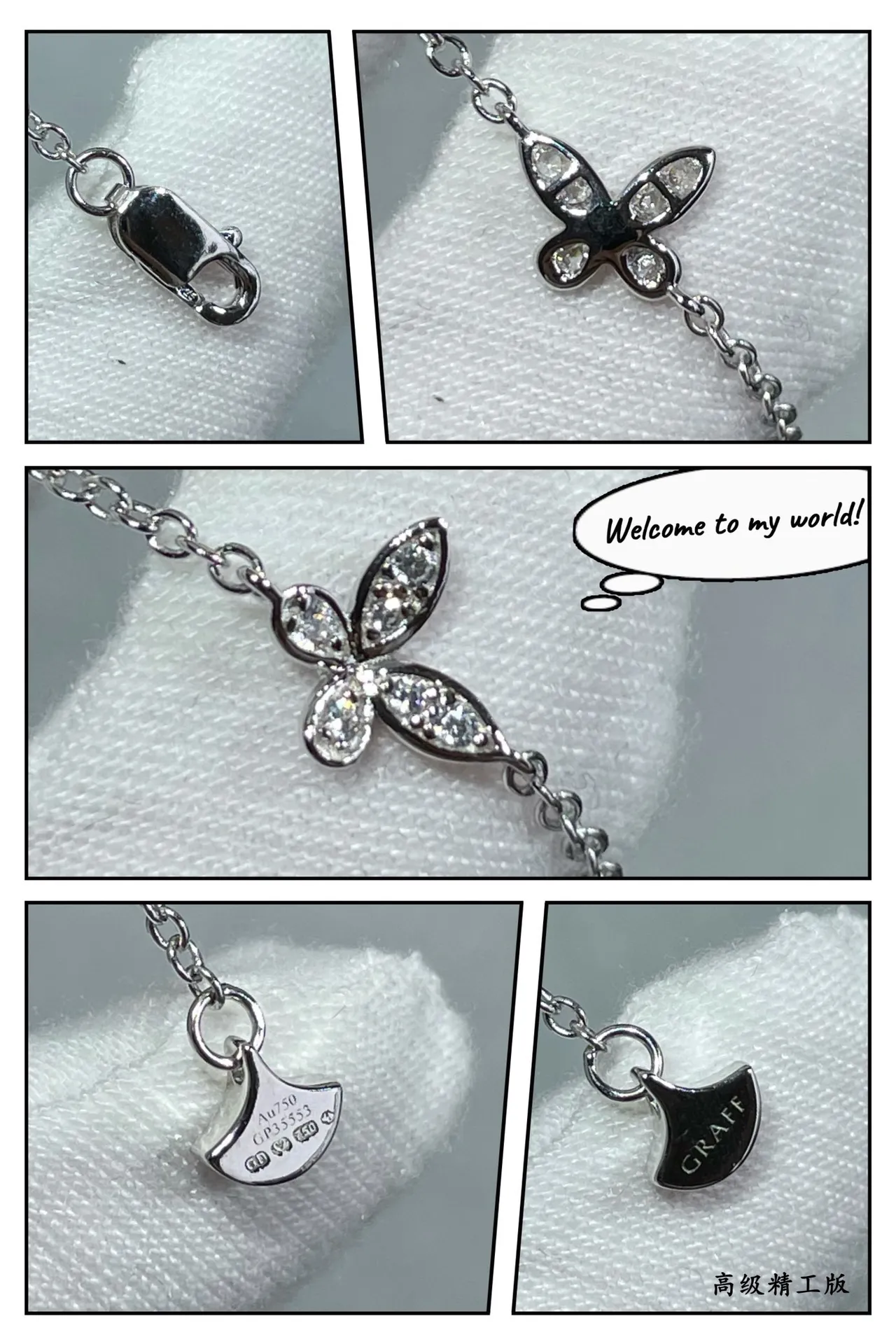 Silver-Tone Pavé Floral Pendant Chain Bracelet 4