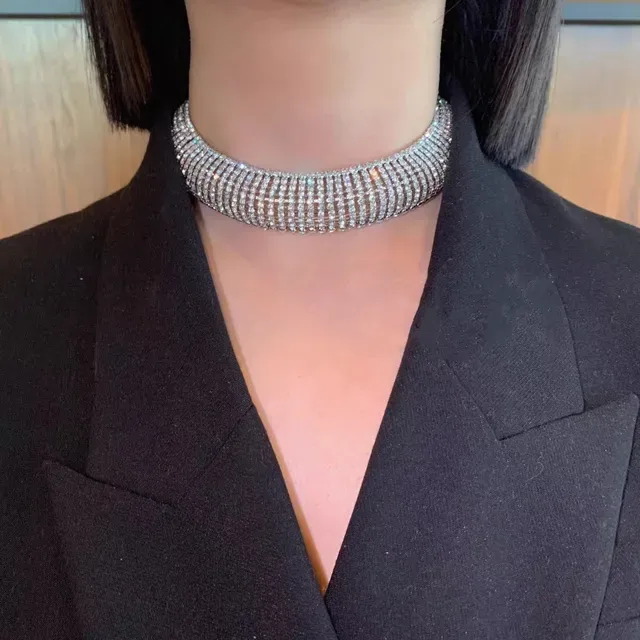 Silver-Tone Pavé Multi-Row Mesh Bracelet 2
