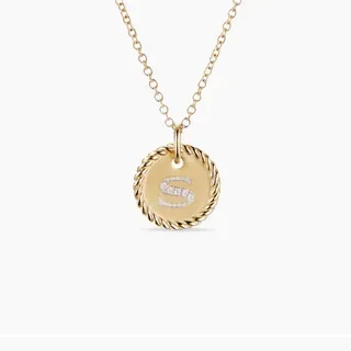 Silver-Tone Rope-Edge Initial S Pendant Necklace 8