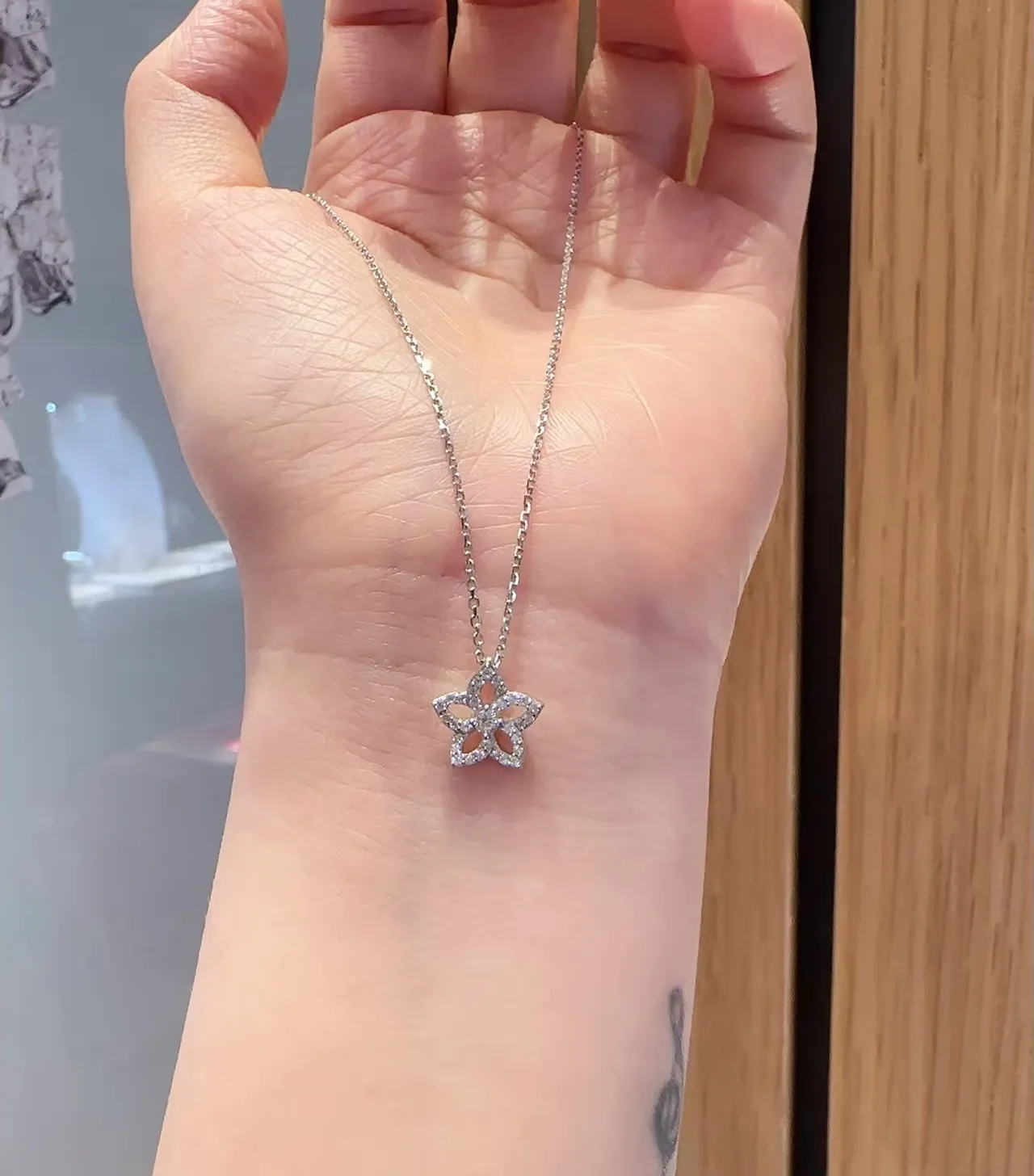 Silver-Toned Star Pendant Dainty Chain Necklace 4