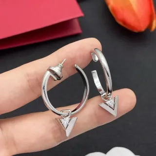 Silver Transparent Polished Hoop Earrings