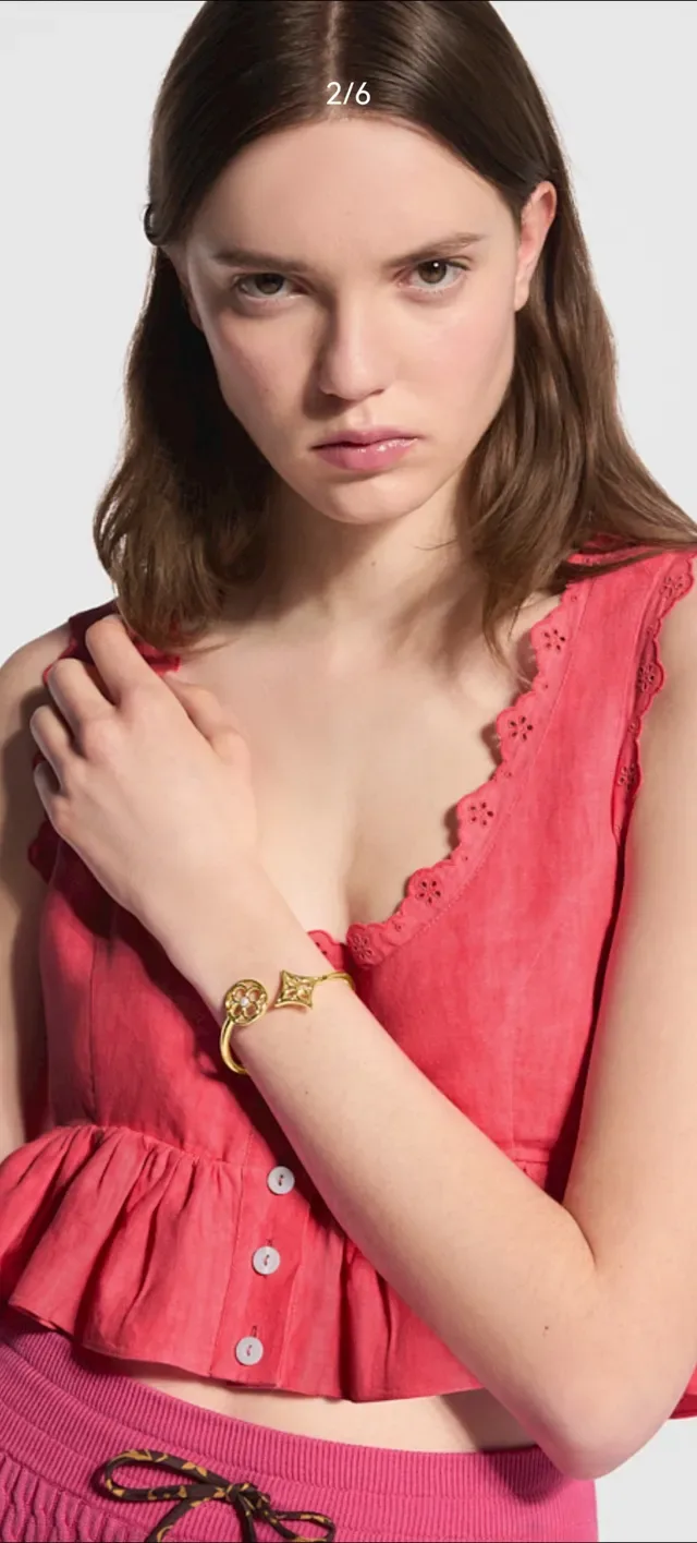 Silver White Open Cuff Floral Filigree Bracelet 3