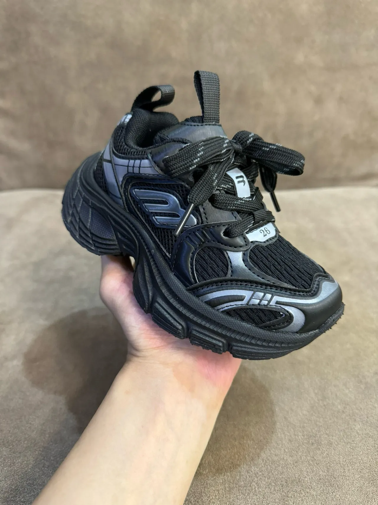Skechers Silver Gray Sole Mesh And Synthetic Overlay Chunky Sneakers 3