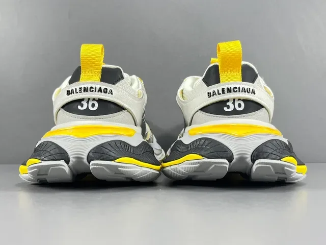 Skechers White Yellow Sole Layered Mesh And Synthetic Upper Chunky Sneakers 23