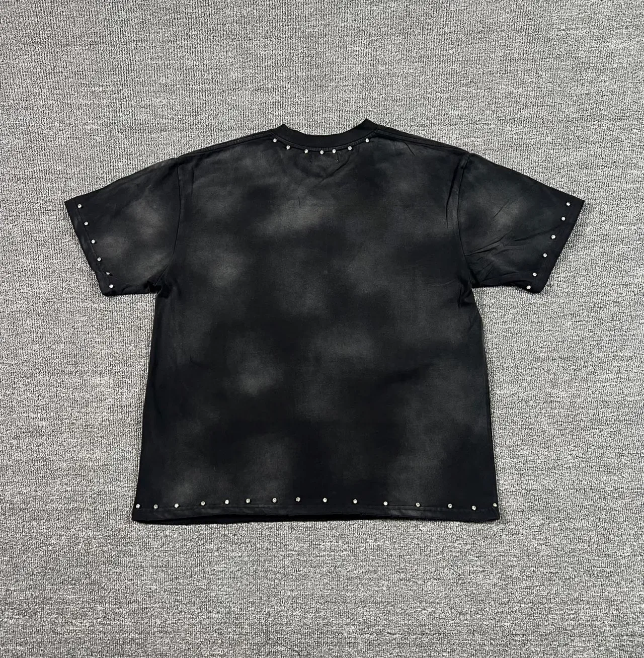 Studded Washed Black Motorcycle Graphic T-Shirt 7