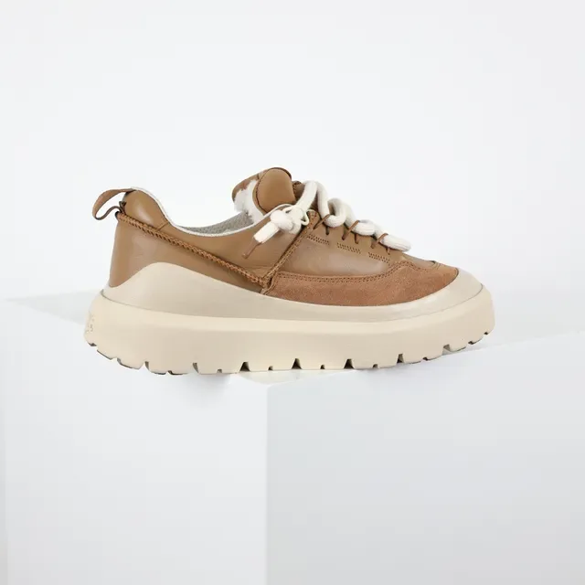 Tan and Beige Platform Lifestyle Sneakers 4