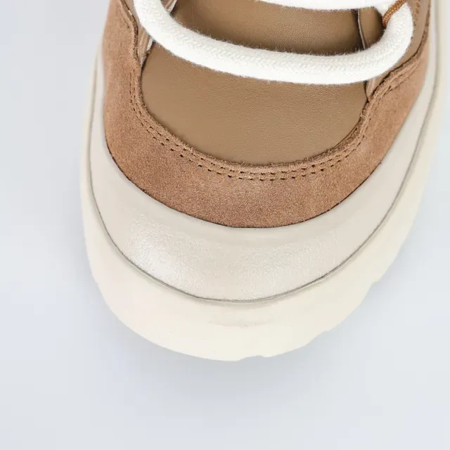 Tan and Beige Platform Lifestyle Sneakers 6