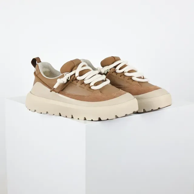 Tan and Beige Platform Lifestyle Sneakers 7