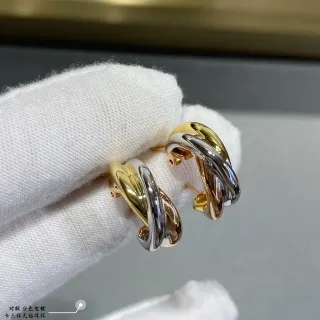 Tri-Tone Twisted Hoop Earrings