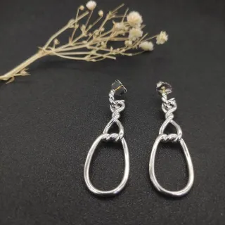 Twisted Knot Teardrop Hoop Dangling Earrings