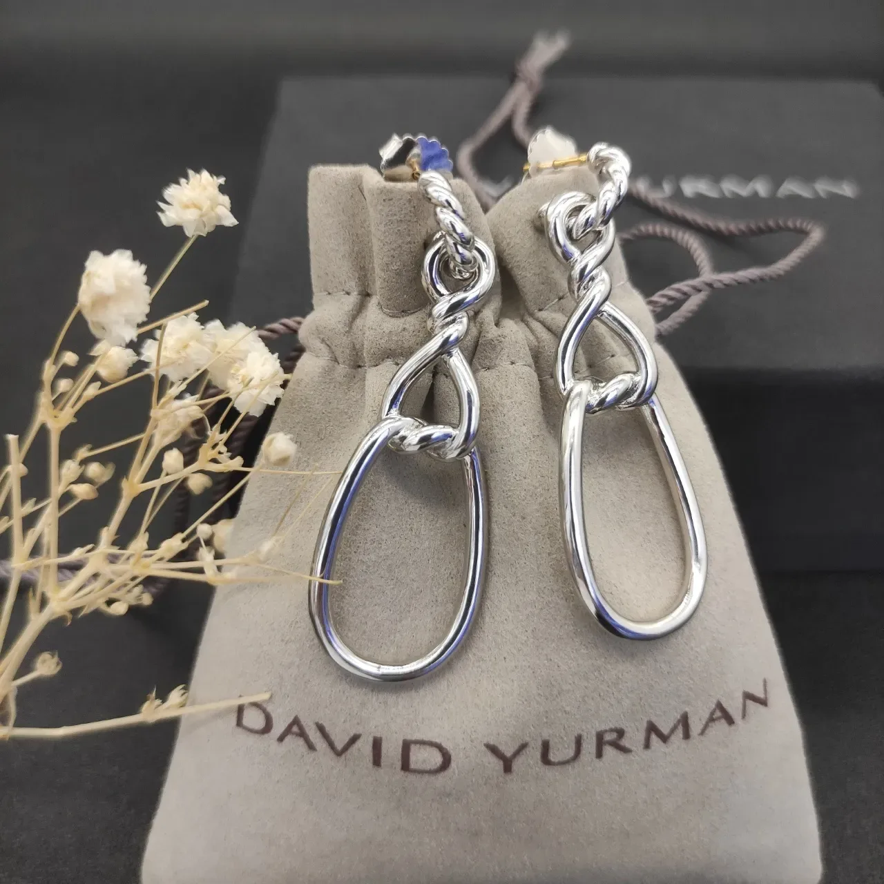 Twisted Knot Teardrop Hoop Dangling Earrings 2