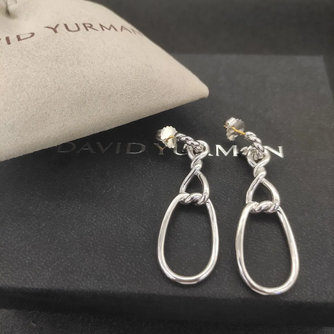 Twisted Knot Teardrop Hoop Dangling Earrings 3