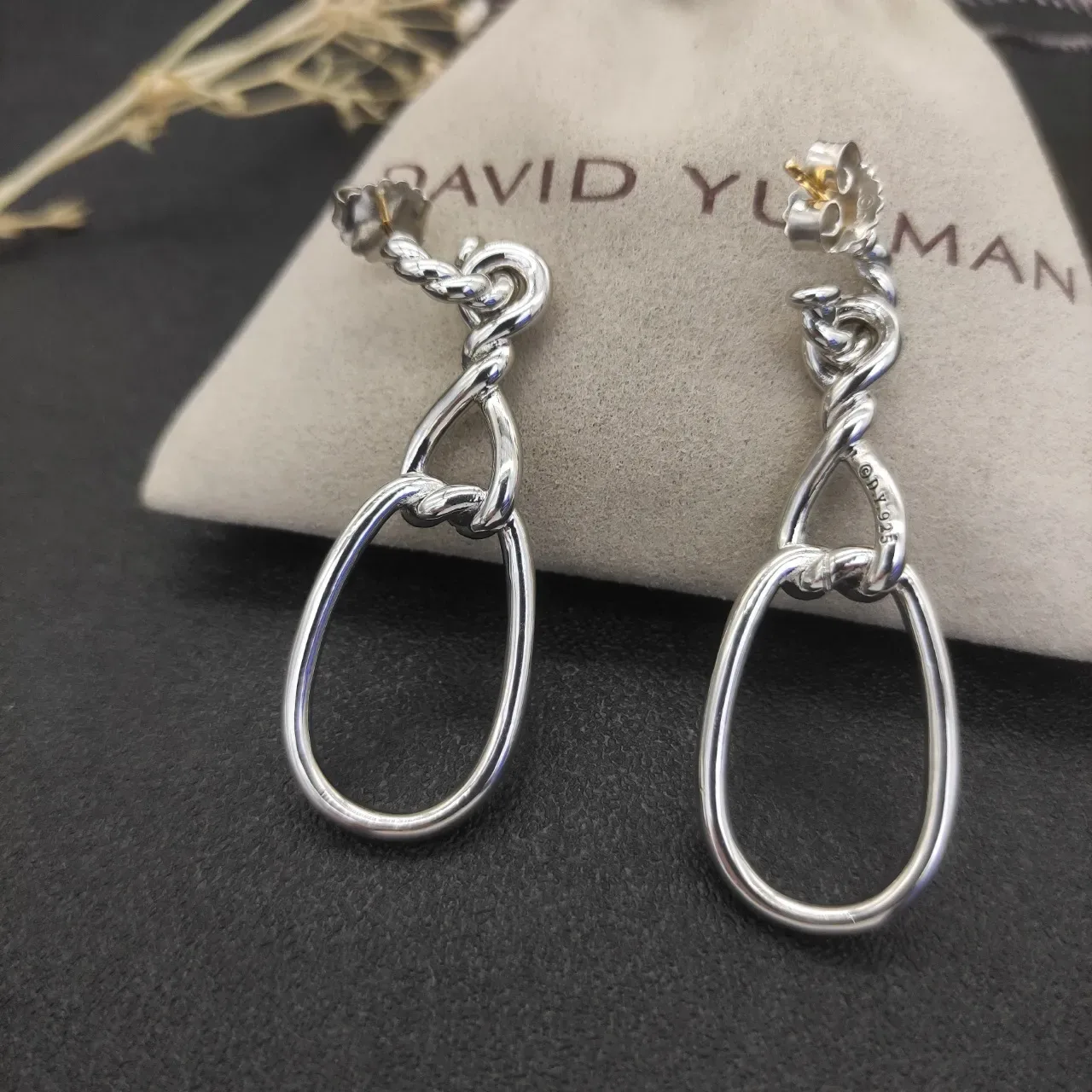 Twisted Knot Teardrop Hoop Dangling Earrings 4