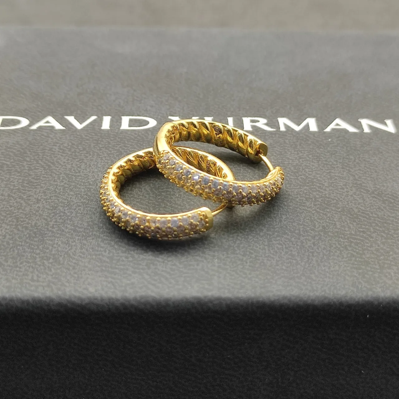 Twisted Rope Pavé Hoop Earrings 4