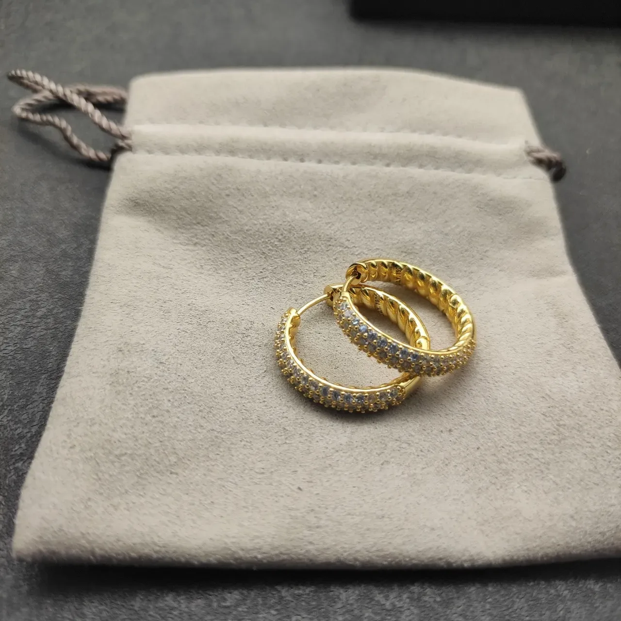 Twisted Rope Pavé Hoop Earrings 5