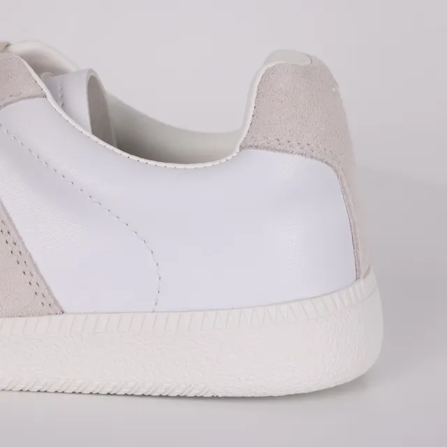 White and Beige Suede-Leather V-Stripe Lifestyle Sneaker 4