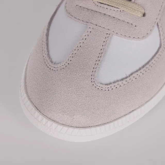 White and Beige Suede-Leather V-Stripe Lifestyle Sneaker 5