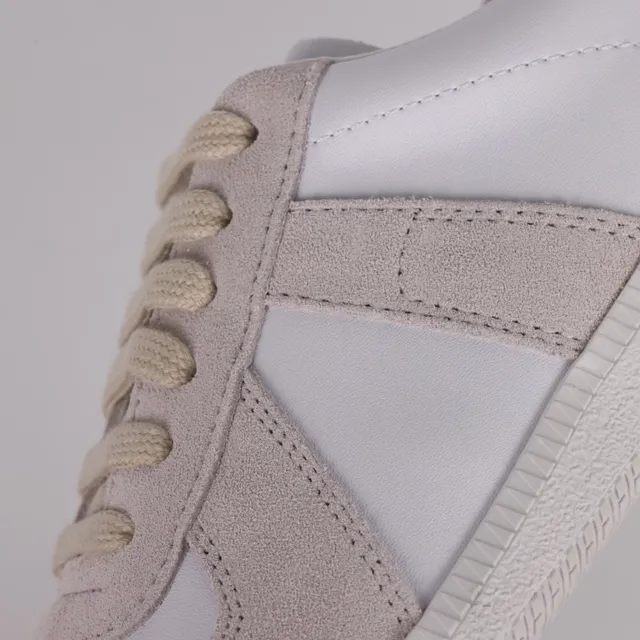 White and Beige Suede-Leather V-Stripe Lifestyle Sneaker 6
