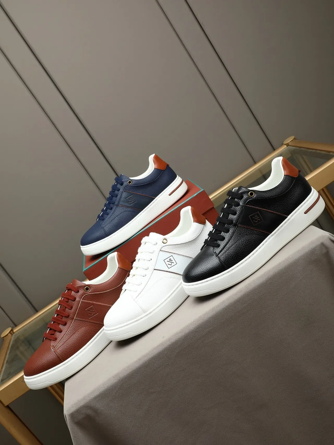 White and Brown Leather Platform Sneaker 2