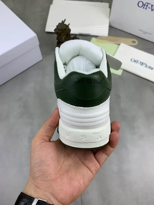White and Dark Green Panelled Low-Top Lifestyle Sneaker 3
