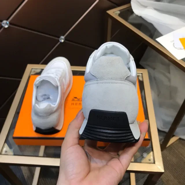 White and Gray Mixed-Textile Lifestyle Sneaker 5