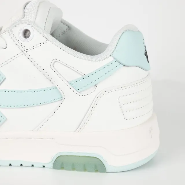 White and Mint Blue Arrow Logo Lifestyle Sneakers 4