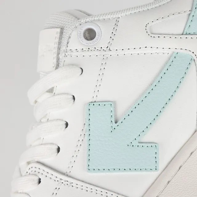 White and Mint Blue Arrow Logo Lifestyle Sneakers 6