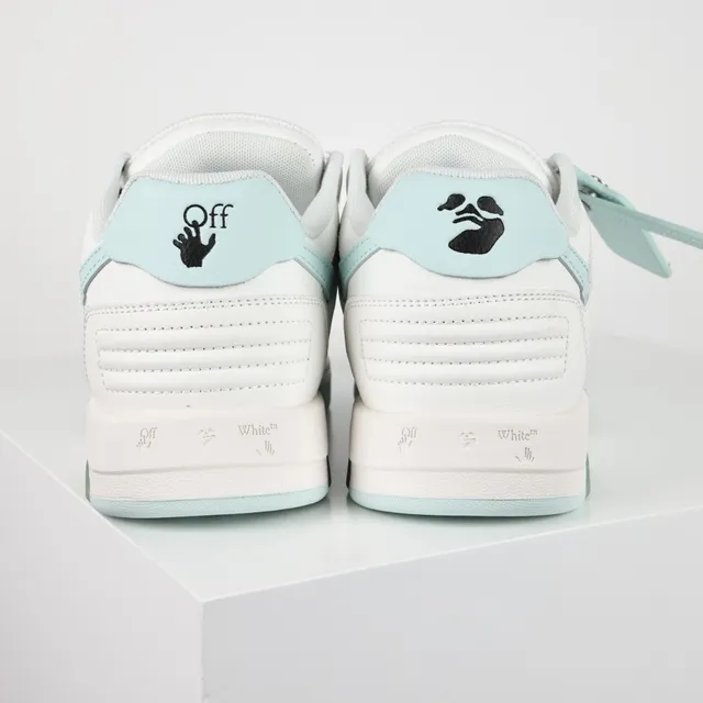 White and Mint Blue Arrow Logo Lifestyle Sneakers 8