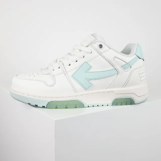 White and Mint Blue Arrow Logo Lifestyle Sneakers 9