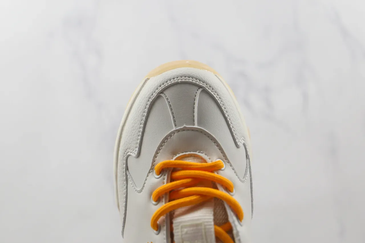 White and Orange Pixel LA Graphic Chunky Lifestyle Sneakers 6