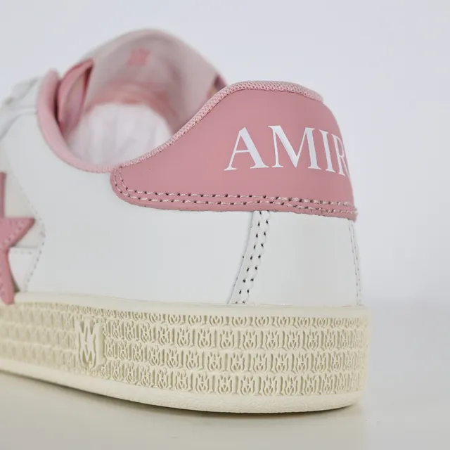 White and Pink Star Appliqué Low-Top Sneakers 4