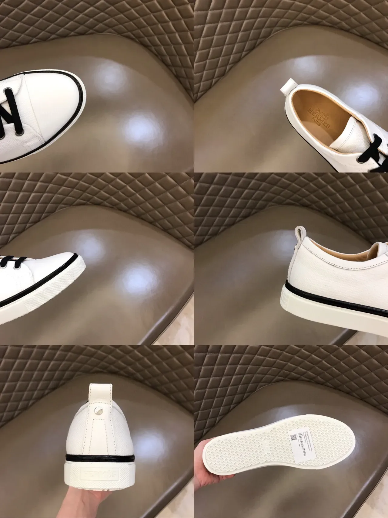 White Black Leather-Like Upper Contrast Laces Lifestyle Sneakers 2