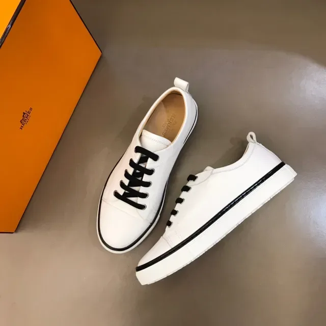 White Black Leather-Like Upper Contrast Laces Lifestyle Sneakers 8