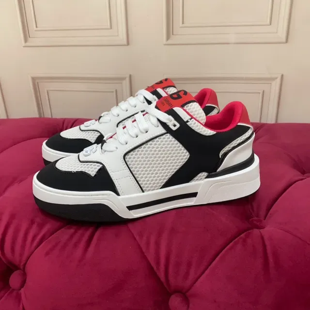 White Black Red Contrast Panel Lifestyle Sneaker 2
