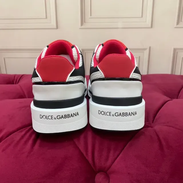 White Black Red Contrast Panel Lifestyle Sneaker 4