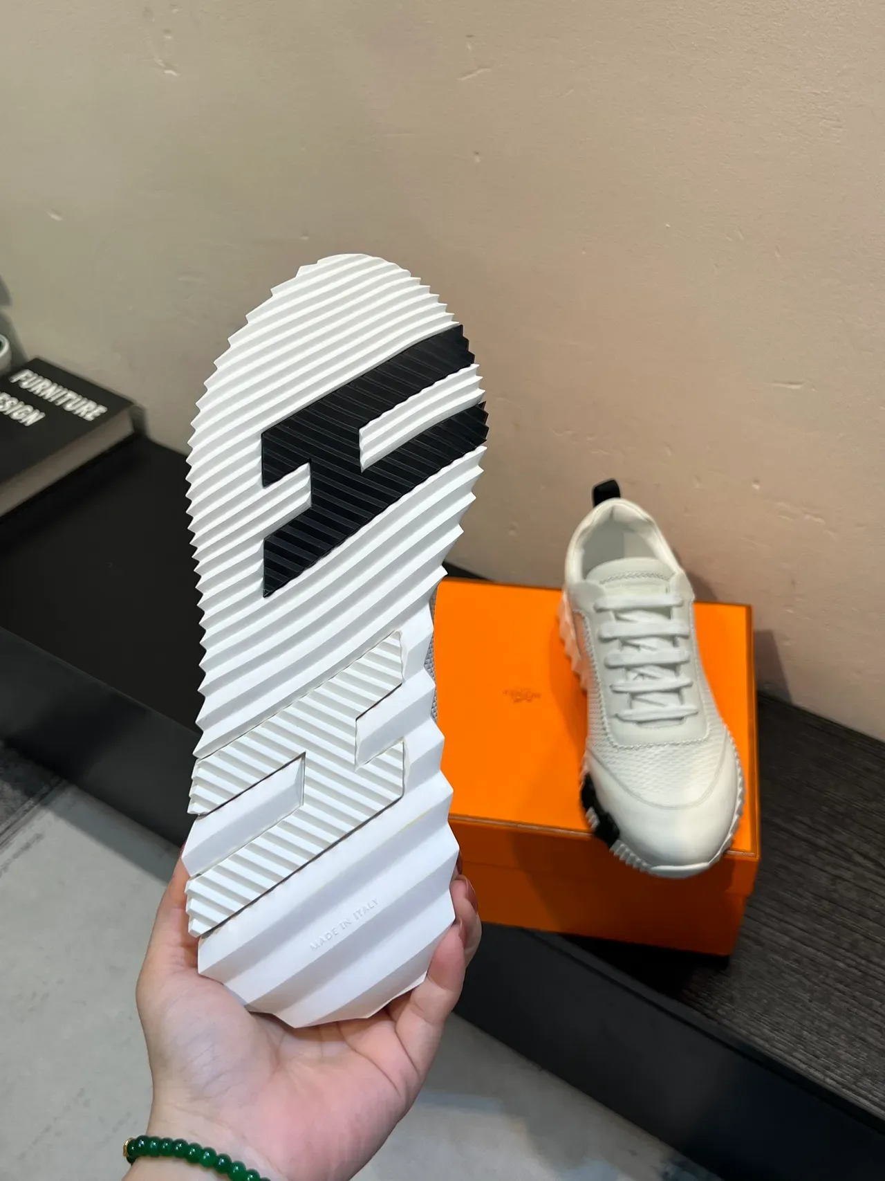 White Black Ridged Sculpted Sole Mesh And Smooth Panels Sneakers 9