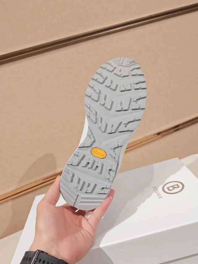 White Blue Leather Upper Circular Monogram Logo Sneakers 2