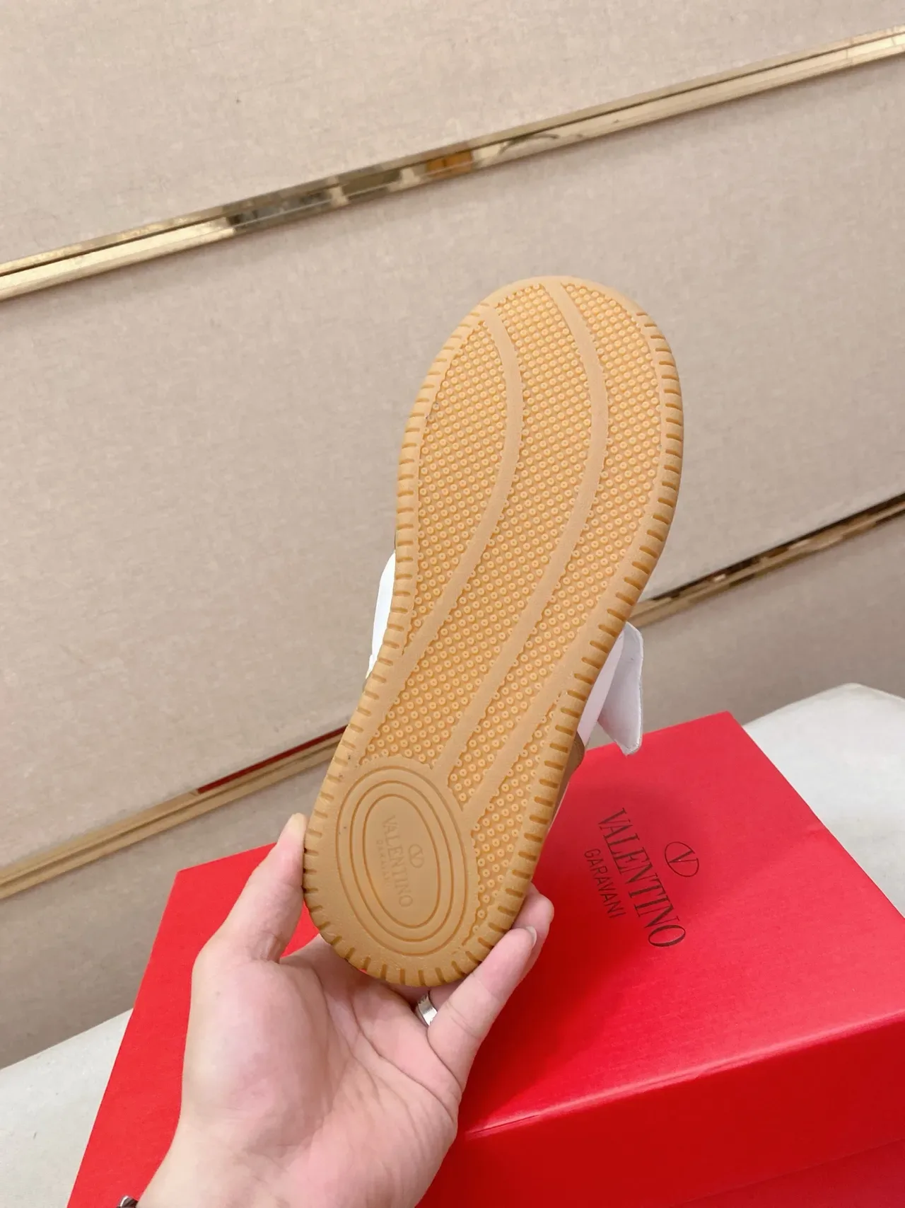 White Brown Strap-Closure Perforated Leather Sneakers 2