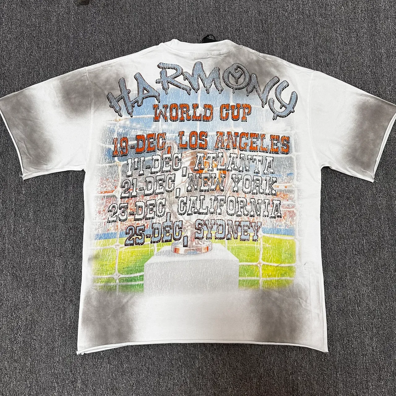 White Distressed Graphic Print Oversized T-Shirt 2